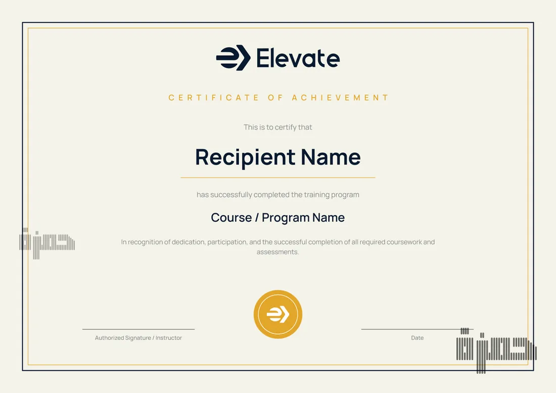 Elevate certificate of achievement design