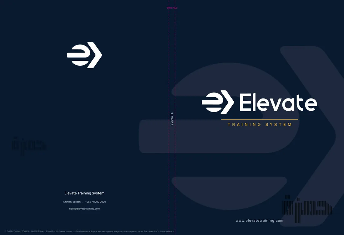 Elevate company presentation folder, outside