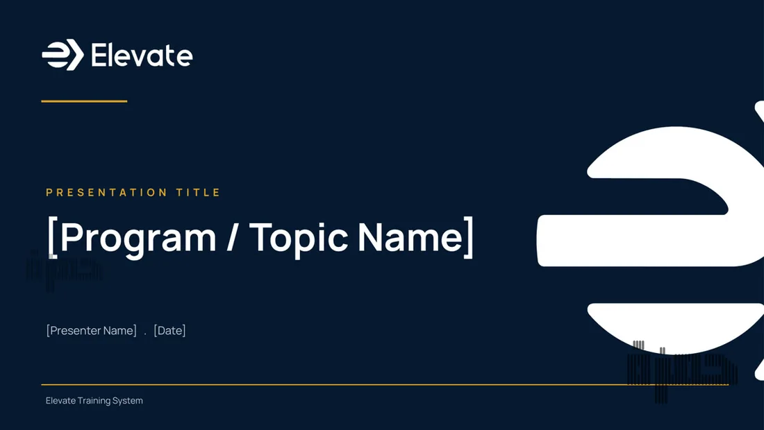 Elevate presentation master title slide