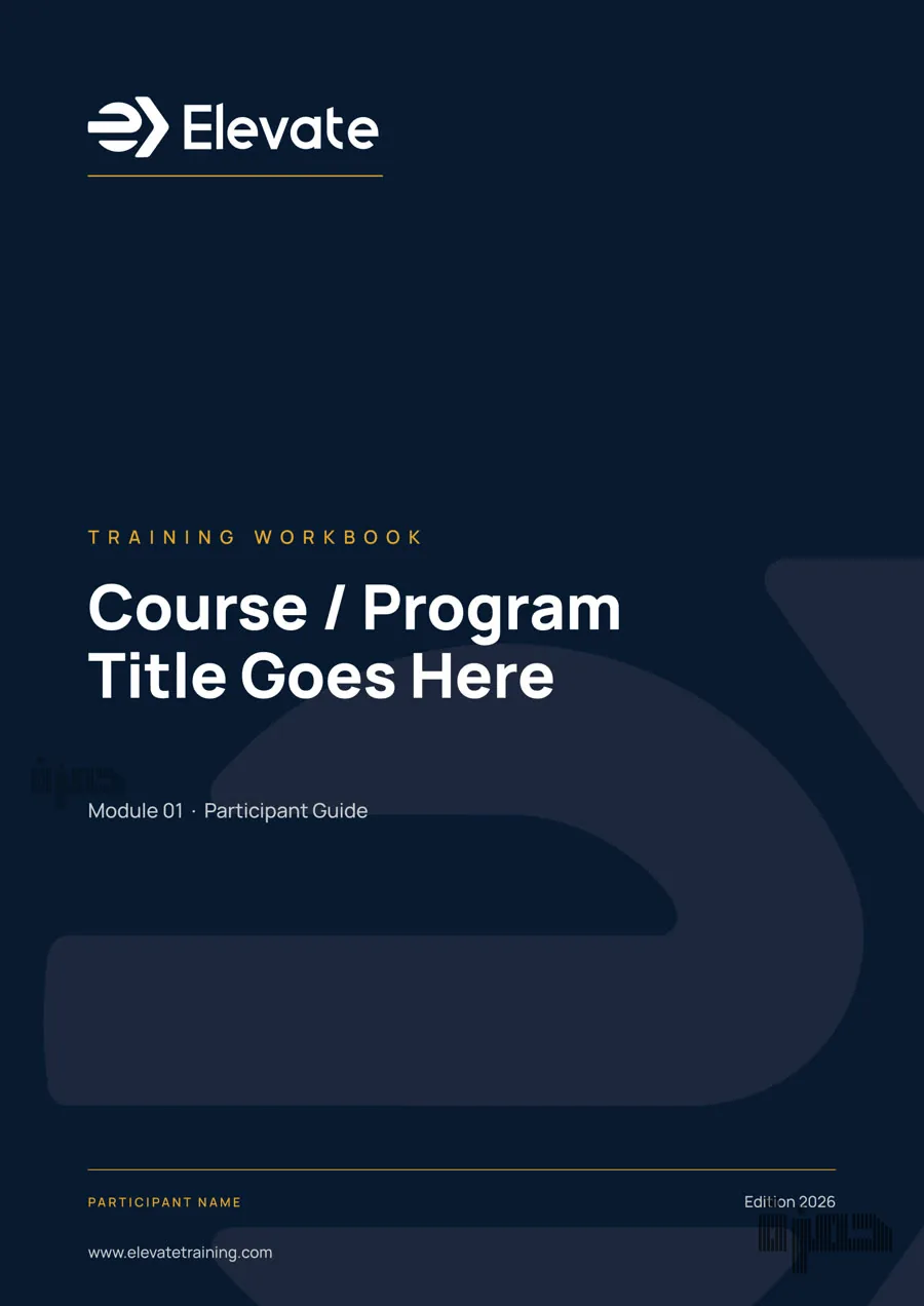 Elevate training workbook cover